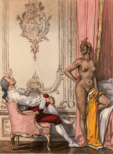 Casanova with a young North African woman. Illustration for "Histoire de ma vie" by Giacomo Casanova Creator: Auguste Leroux.