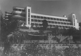 View of the Voroshilov Sanatorium of the Red Army (RKKA) in Sochi, Soviet Union, 1933.  Creator: Hannes Meyer.