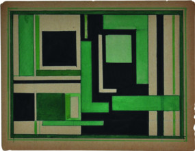 Suprematist Composition with black and green, 1925. Creator: Nikolay Suetin.