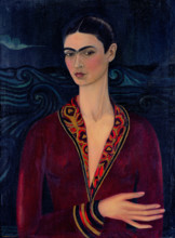 Self-Portrait with a Velvet Dress, 1926.  Creator: Frida Kahlo.