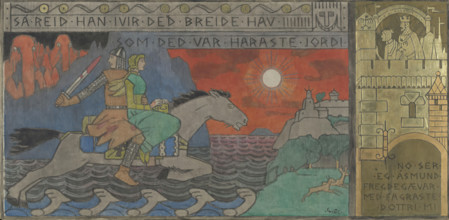 Asmund and the Princess riding Home, Between 1902 and 1904. Creator: Gerhard Munthe.