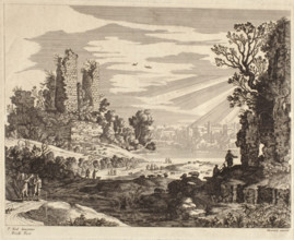 Landscape with Figures, c1660-1690. Creator: Adam Perelle.