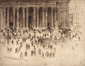 Pavement, St. Paul's, London, 1905. Creator: Joseph Pennell.