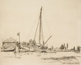 The Moored Boat, 1862. Creator: Johan Barthold Jongkind.