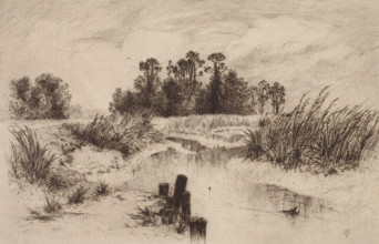 Marshy Landscape with Stream, c1860-1900. Creator: Thomas Moran.