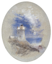 Lowestoffe Lighthouse, about 1827. Creator: JMW Turner.