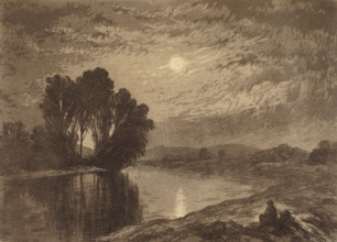 Moonlight on the Androscoggin, c1860-1920. Creator: John Henry Hill.