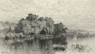 Landscape with Lake, c1850-1880. Creator: Albert Fitch Bellows.