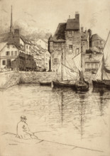 Port d'Honfleur, c1900-1938. Creator: George Charles Aid.