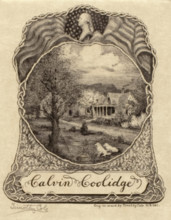 Book plate for Calvin Coolidge, c1900-1931. Creator: Timothy Cole.