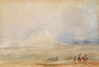 The Pyramids at Gizeh, about 1832. Creator: JMW Turner.