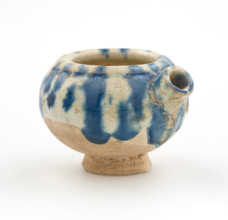 Small ewer with blue streaks, date unknown. Creator: Unknown.