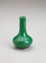 Squat green vase, 1700s. Creator: Unknown.