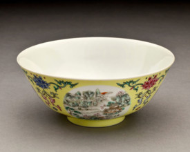 Bowl with landscape roundels, 1821-1850. Creator: Unknown.