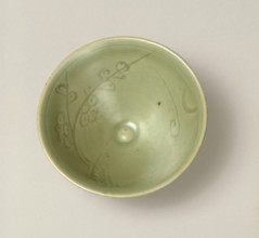 Bowl with plum, moon and cloud design, 1200s. Creator: Unknown.