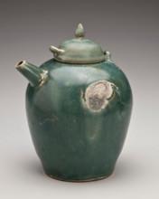 Oval-shaped ewer with lid, 800s. Creator: Unknown.