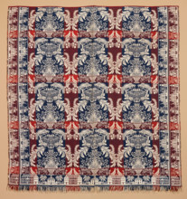 Bed Cover (Jacquard Coverlet), about 1850. Creator: Unknown.