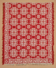 Bed Cover (Jacquard Coverlet), 1842. Creator: Unknown.