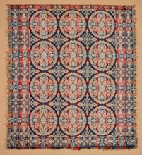 Bed Cover (Jacquard Coverlet), about 1850. Creator: Unknown.