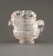 Covered vessel with wood stand, 18th century. Creator: Unknown.