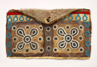 Beaded Fur Bag, 1880-1910. Creator: Unknown.