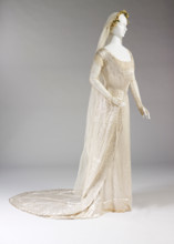 Wedding Dress, Collar, Veil And Matching Stockings, 1909. Creator: Unknown.