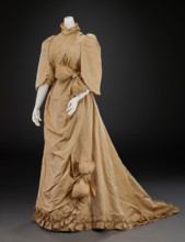 Wedding Dress (Bodice, Skirt, Sash), 1892. Creator: Unknown.