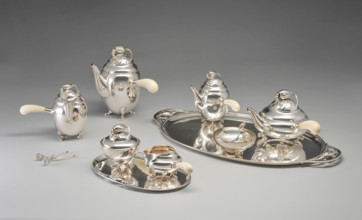 Magnolia Blossom tea and coffee service, designed 1905, produced post 1945. Creator: Georg Jensen.