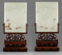 Pair of table screens, 19th century. Creator: Unknown.