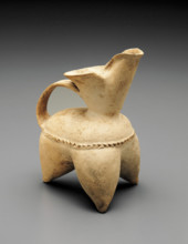 Tripod ewer with strap handle and fluted waist band (gui type), about 3000 B.C.E.. Creator: Unknown.