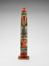 Totem pole model, 1880-1900. Creator: Unknown.