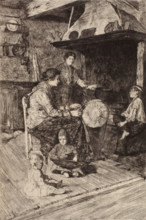 Merlatrice, (lace makers), 1880s. Creator: Otto Henry Bacher.