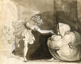 Galanthis Outwits Eileithyia by Announcing the Birth of Heracles / Portrait of Mrs..., 1791. Creator: Henry Fuseli.