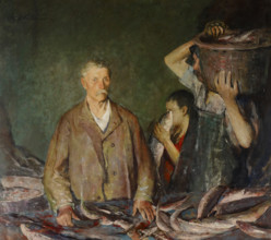 Provincetown Fisherman (Cleaning Fish), about 1912. Creator: Charles Webster Hawthorne.