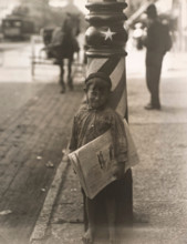 A Little "Shaver," Indianapolis Newsboy, 41 inches high.., about 1920. Creator: Lewis Wickes Hine.