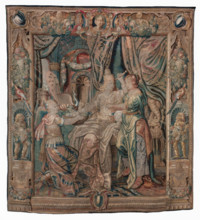 Tapestry (Cleopatra Dies At The Tomb of Antony), c1600-1640. Creator: Karel van Mander.