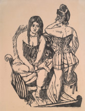 At Toilette (Bei der Toilette), 1923. Creator: Max Beckmann.