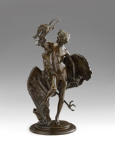 Young Faun with Heron, 1889-1890. Creators: Frederick William MacMonnies, E Gruet.