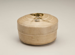 Circular box inscribed 'lotion box', 800s. Creator: Unknown.