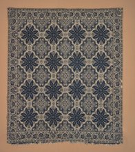 Bed Cover (Jacquard Coverlet), about 1840. Creator: John LaTourette.