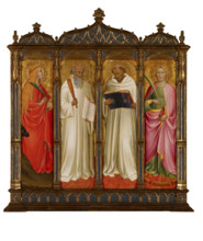 St Mary Magdalene, St Benedict, St Bernard of Clairveaux and St Catherine of Alexandria, 1387-1388. Creator: Agnolo Gaddi.