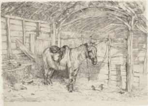 Stable Scene, 19th century. Creator: John Frederick Lewis.