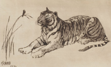 Tiger and Bird, 1892. Creator: Frederick Stuart Church.