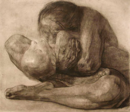 Woman and Dead Child (Frau mit Totem Kind), 1903, printed 1918. Creator: Kathe Kollwitz.