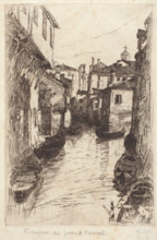 Canal, Venice, 1880-1882. Creator: Otto Henry Bacher.