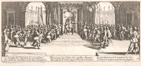 Distribution des recompenses (Distribution of Recompenses), 1633. Creator: Jacques Callot.