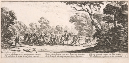 Découverte des malfaiteurs (Discovery of the Malefactors), 1633. Creator: Jacques Callot.