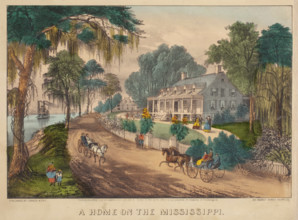 A Home on the Mississippi, 1871. Creators: Nathaniel Currier, James Merritt Ives.