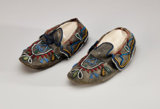 Pair of Child's Moccasins, 1880-1910. Creator: Unknown.