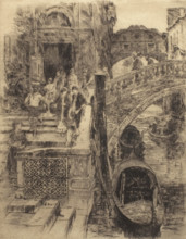 Bridge of Sighs, Venice (Plate 1), 1883. Creator: Frank Duveneck.